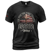 I've Read the Final Chapter God Wins T-Shirt – American Flag Cross Christian Tee - Rust Field Wear