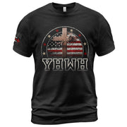 Redeemed Christian T-Shirt – Cross, Flag & Dove Design - Rust Field Wear