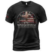 Yeshua Cross & American Flag T-Shirt - Rust Field Wear