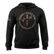 The Cross Of Love "Jesus Loves You" Crown Of Thorns Hoodie