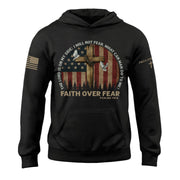 Faith Over Fear Hoodie – Psalms 118:6 Cross, Doves & Flag - Rust Field Wear