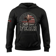 Faith Over Fear Hoodie – Psalm 118:6 Cross & American Flag - Rust Field Wear