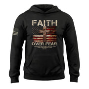 Faith Over Fear Hoodie – Psalm 118:6 Cross & We The People Flag - Rust Field Wear