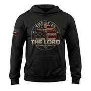 Trust in the Lord Hoodie – Proverbs 3:5-6 Cross & American Flag - Rust Field Wear