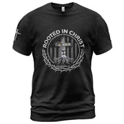 Rooted In Christ Colossians 2:7 Lion Cross T-Shirt - Rust Field Wear