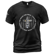 God Wins Lion Cross Final Chapter Christian T-Shirt - Rust Field Wear