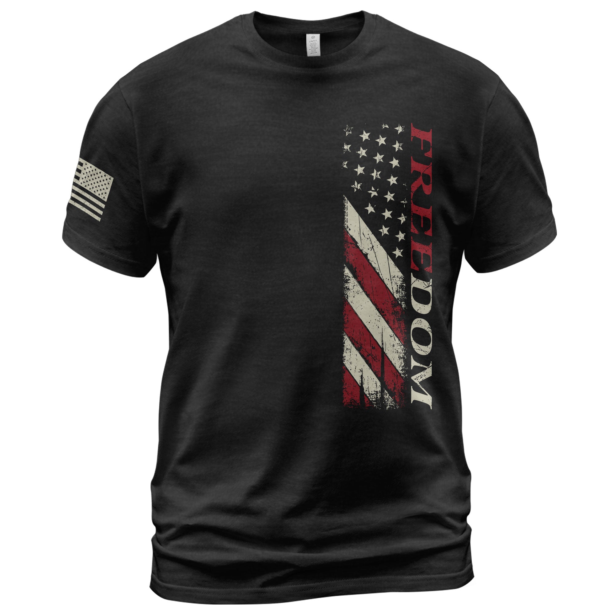 Freedom Vertical American Flag Patriotic Tribute T-Shirt