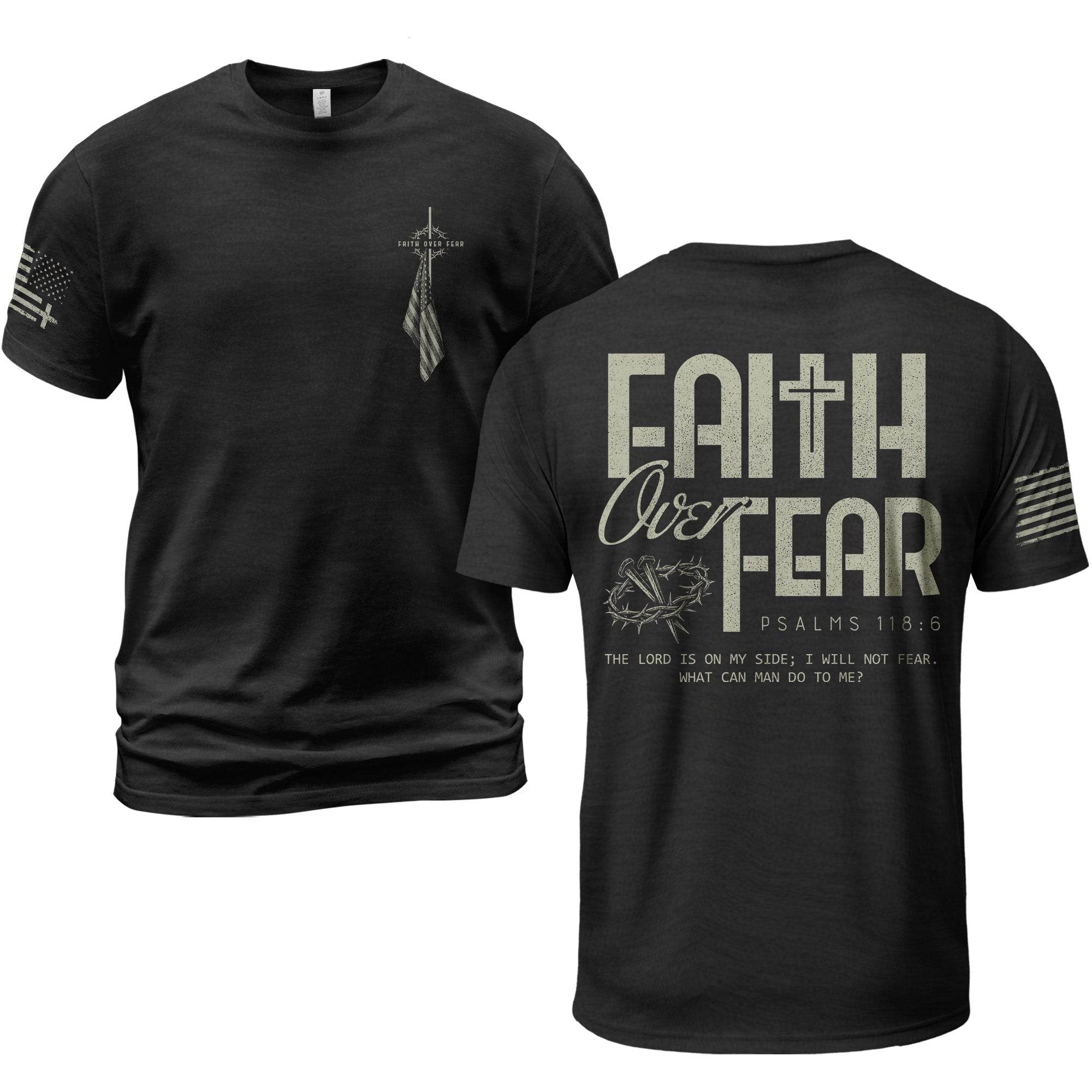 Faith Over Fear Psalm 118:6 Crown of Thorns T-Shirt - Rust Field Wear