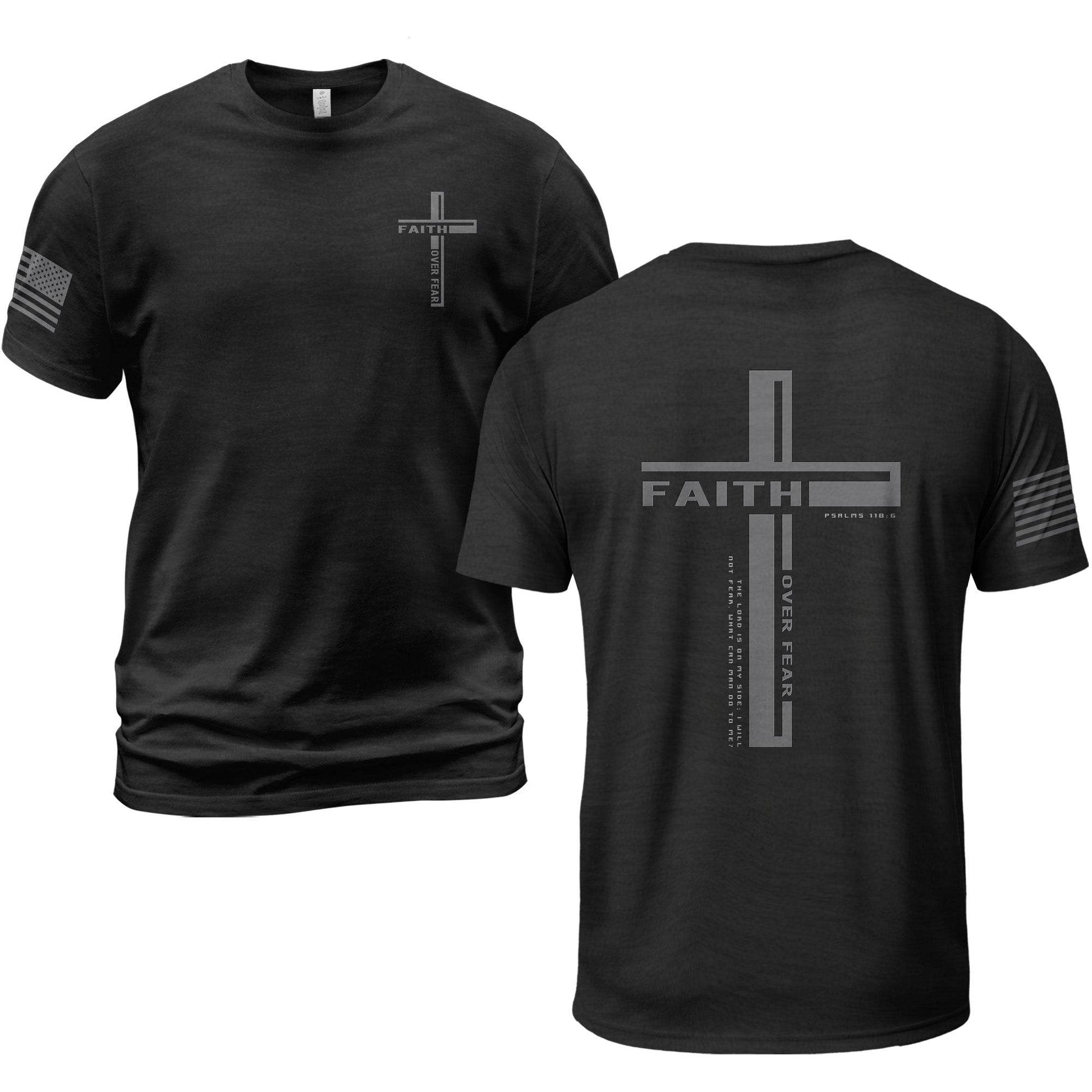 Faith Over Fear Psalm 118:6 Cross Graphic T-Shirt - Rust Field Wear