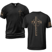 Faith Over Fear Cross with Crown of Thorns Scripture T-Shirt - Rust Field Wear
