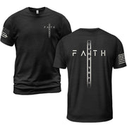 Faith Over Fear Bold Vertical Cross Statement T-Shirt - Rust Field Wear