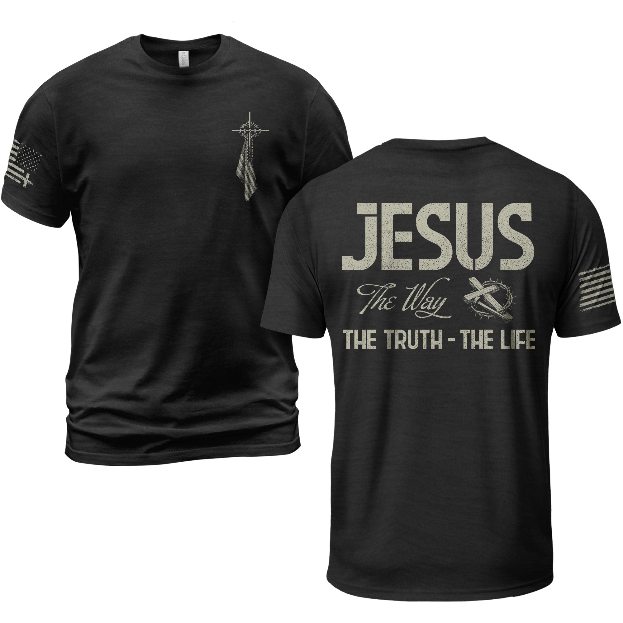 Jesus Cross T-Shirt – The Way, The Truth, The Life Christian Shirt
