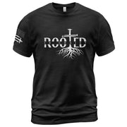 Rooted In Christ Cross Roots Christian T-Shirt