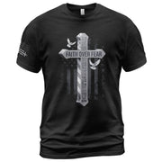 Faith Over Fear American Flag Cross Dove Christian T-Shirt