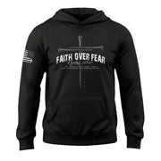 Faith Over Fear Psalms 118:6 Nail Cross Christian Hoodie