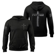 Faith Over Fear Minimalist Cross Psalms 118:6 Christian Hoodie