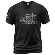 Faith Over Fear Christian T-Shirt American Flag Cross Shield Design