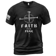 Faith Over Fear Christian Nail Cross Crown Thorns Religious Shirt