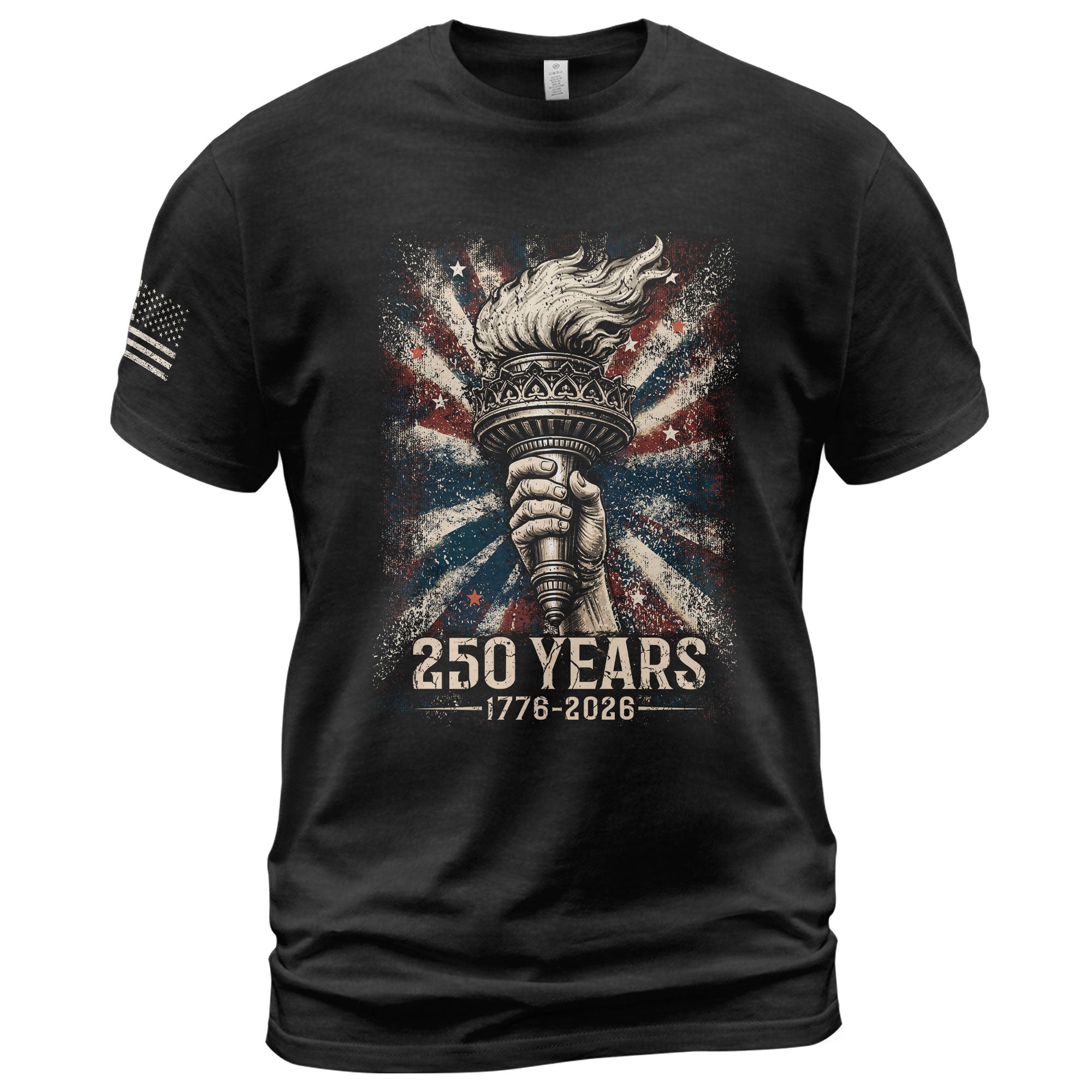 USA 250th Anniversary 250 Years Shirt 1776-2026 Liberty Torch Patriotic Pride