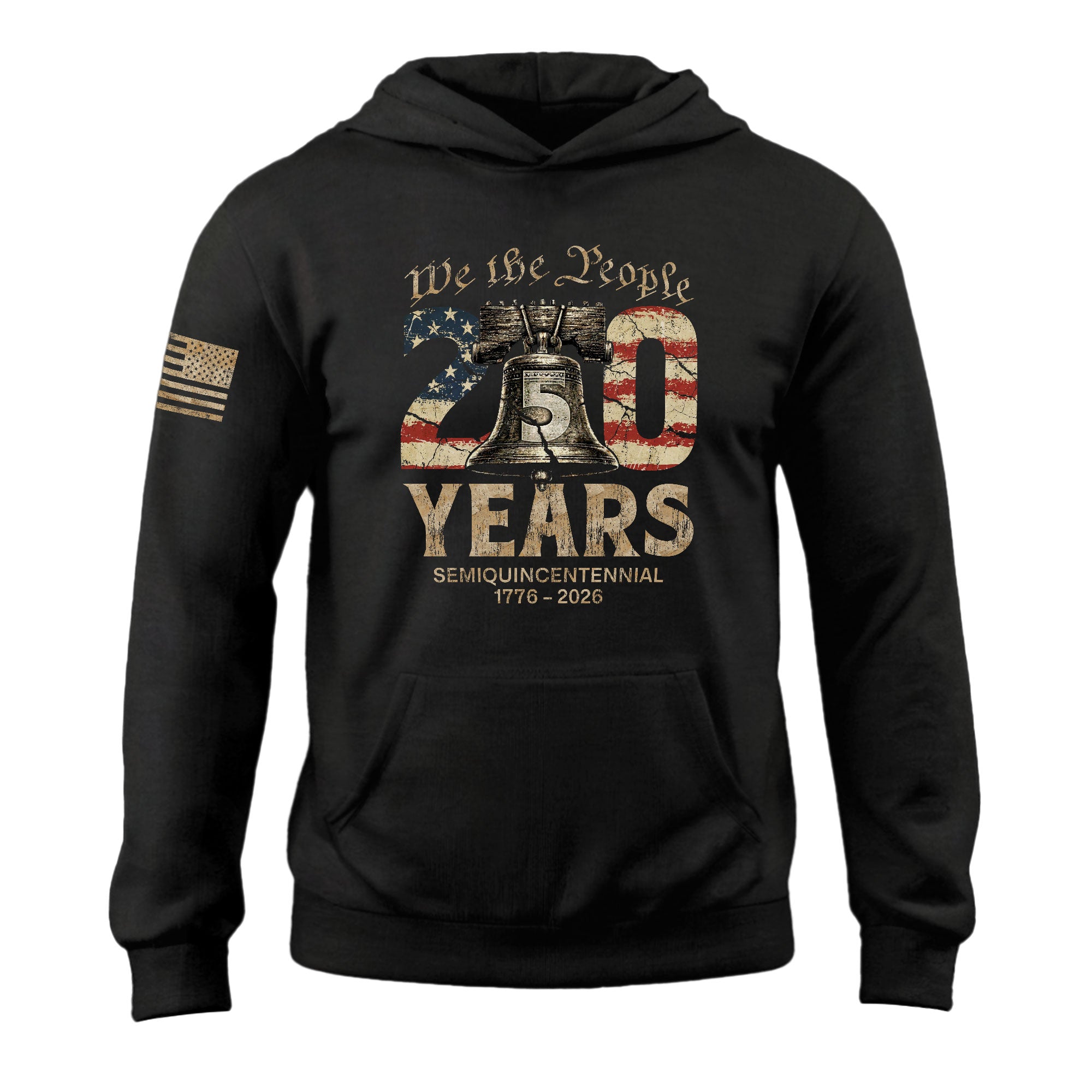 USA 250th Anniversary Hoodie 1776-2026 We The People Liberty Bell Patriotic