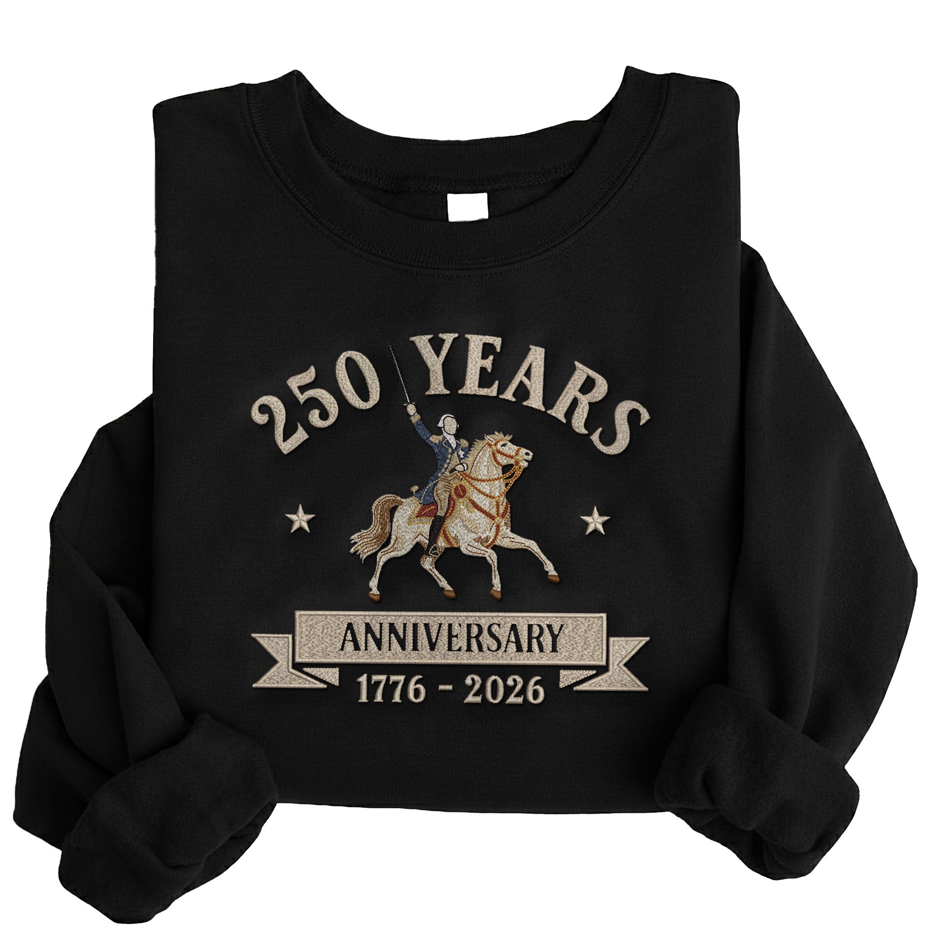 Embroidered American 250th Anniversary 250 Years Sweatshirt 1776-2026 Patriotic Pride