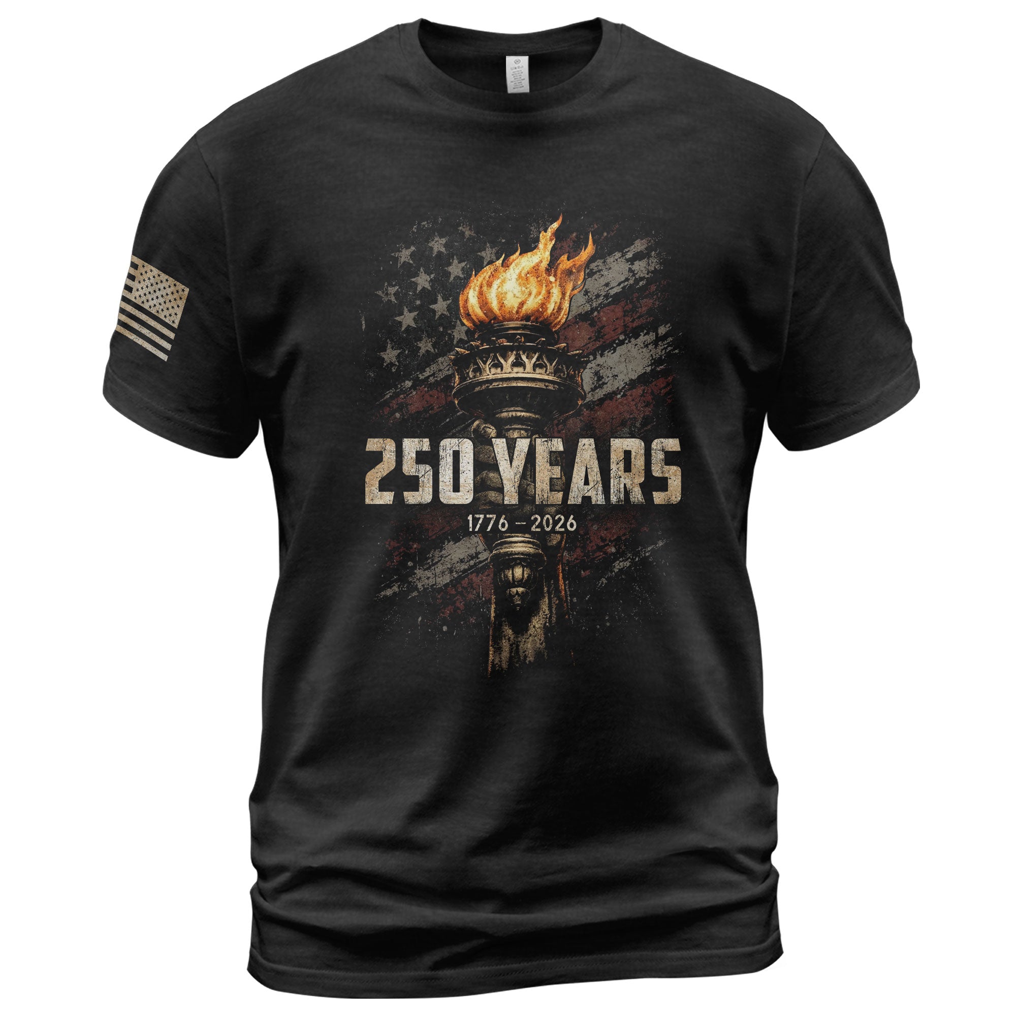 USA 250th Anniversary Shirt 1776-2026 American Flag Liberty Torch Patriotic for Men