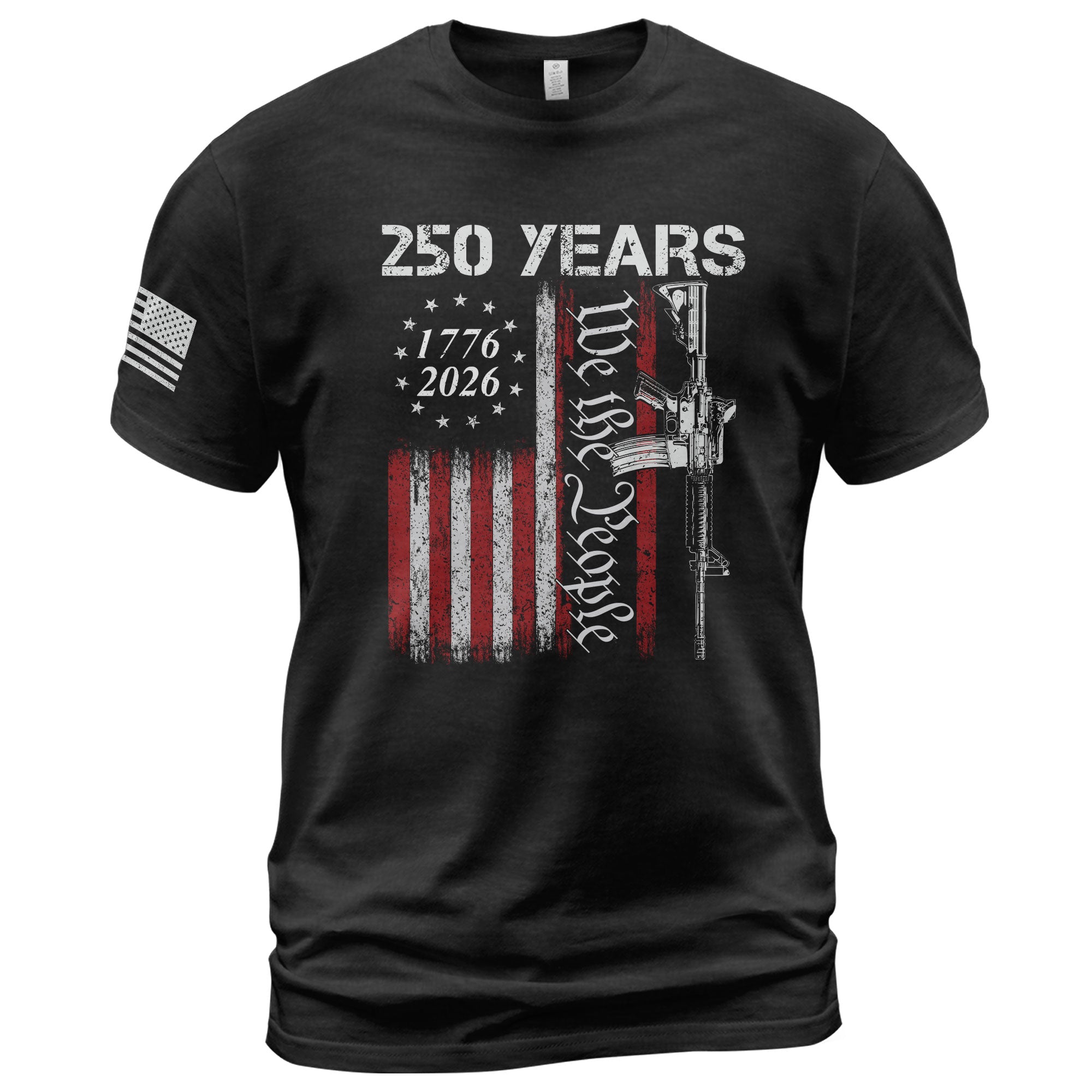 250 Years We The People T-Shirt – Vintage USA Flag 1776–2026 Independence Tee