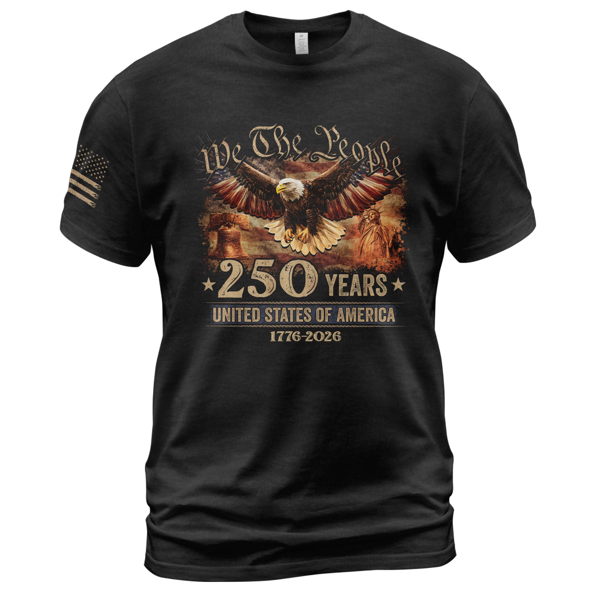 USA 250th Anniversary Shirt 1776-2026 Eagle Liberty Bell Statue of Liberty Patriotic