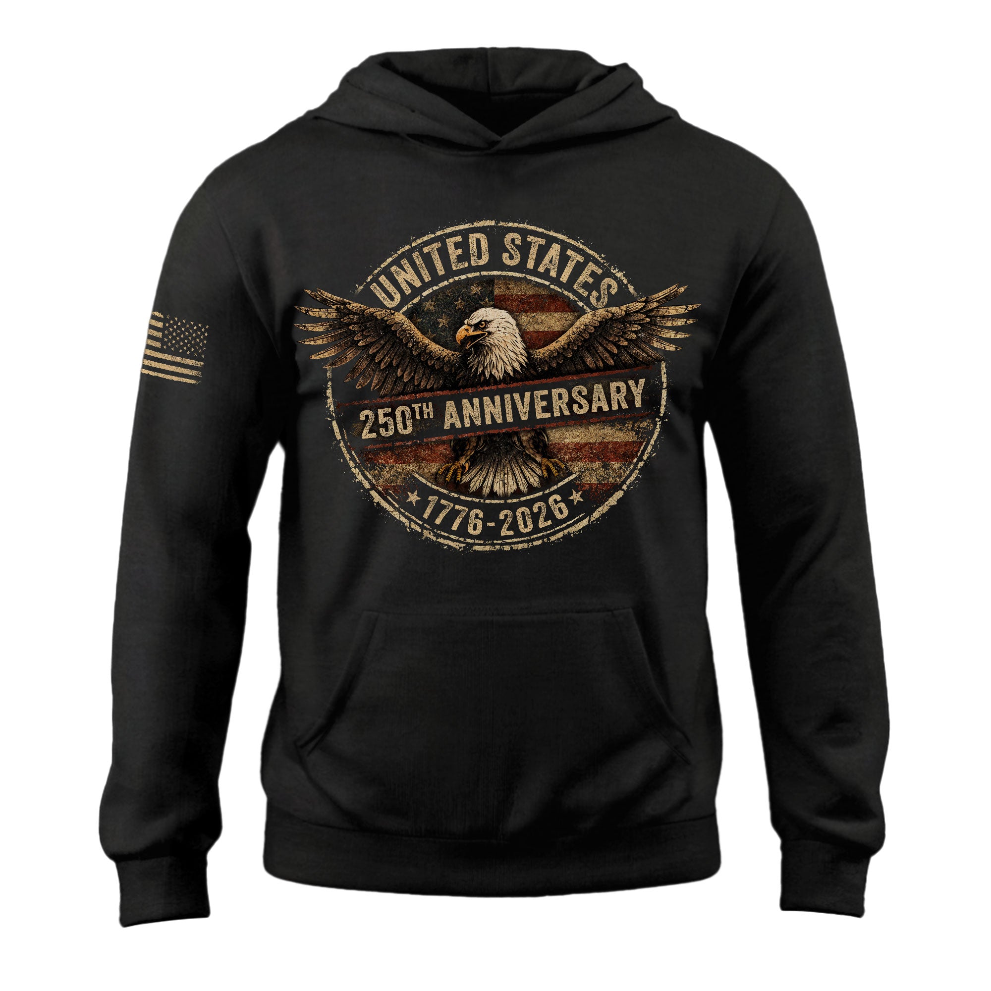 USA 250th Anniversary Semiquincentennial 250 Years Hoodie 1776-2026 Patriotic Eagle Vintage