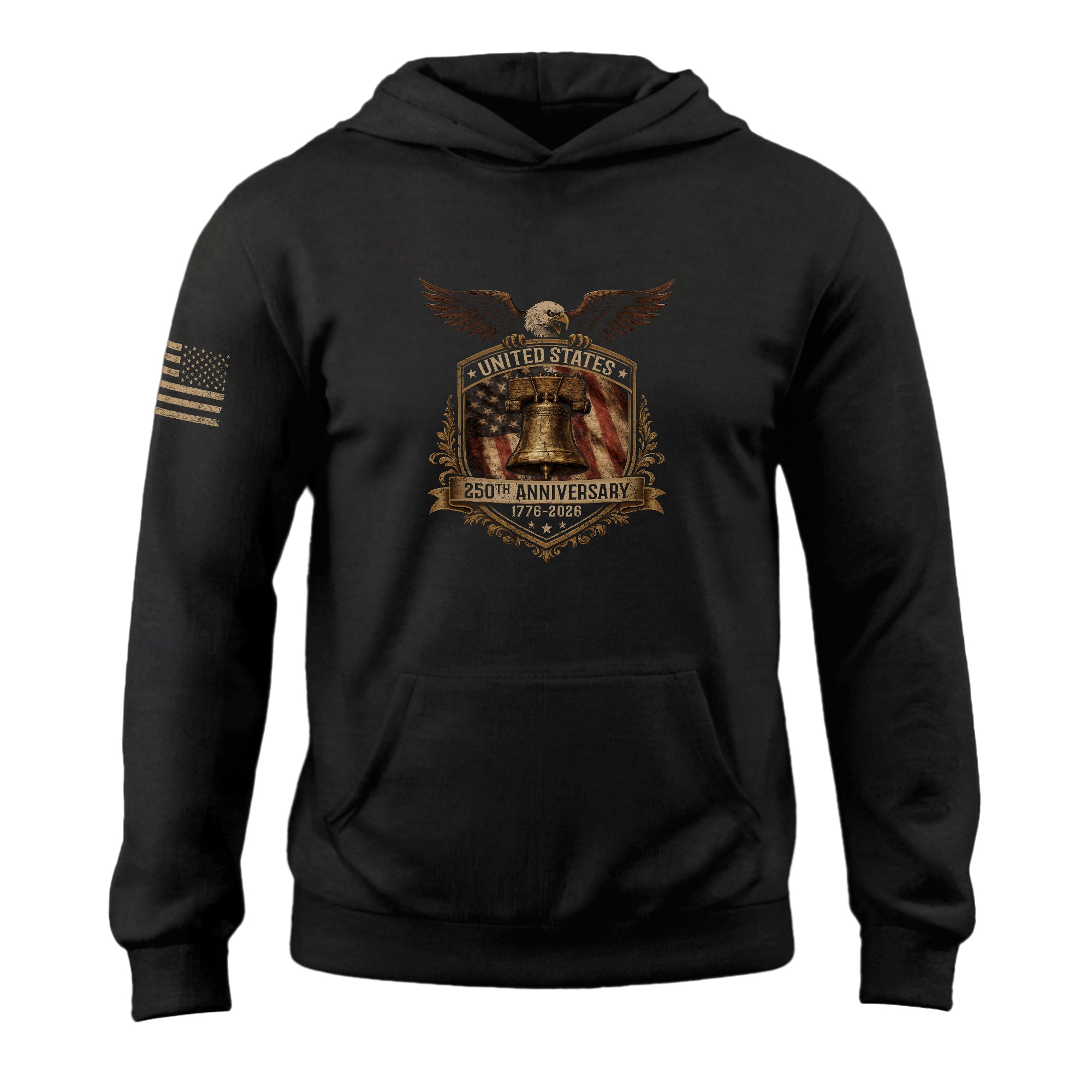 USA 250th Anniversary Semiquincentennial 250 Years Hoodie 1776-2026 Eagle Liberty Bell Shield Patriotic