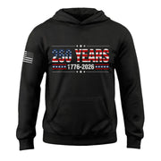 USA 250th Anniversary Hoodie 250 Years 1776-2026 American Flag Vintage Heritage