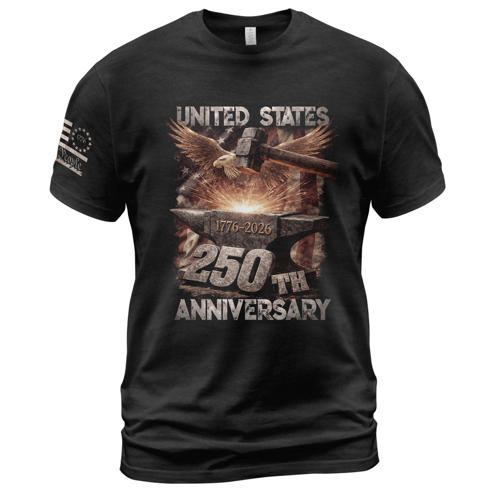 United States 250th Anniversary Semiquincentennial 250 Years Shirt 1776-2026 We The People Forged in Liberty Eagle Anvil