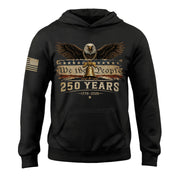 America 1776–2026 250 Years Anniversary Hoodie, Classic Patriotic American History Commemorative Hoodie