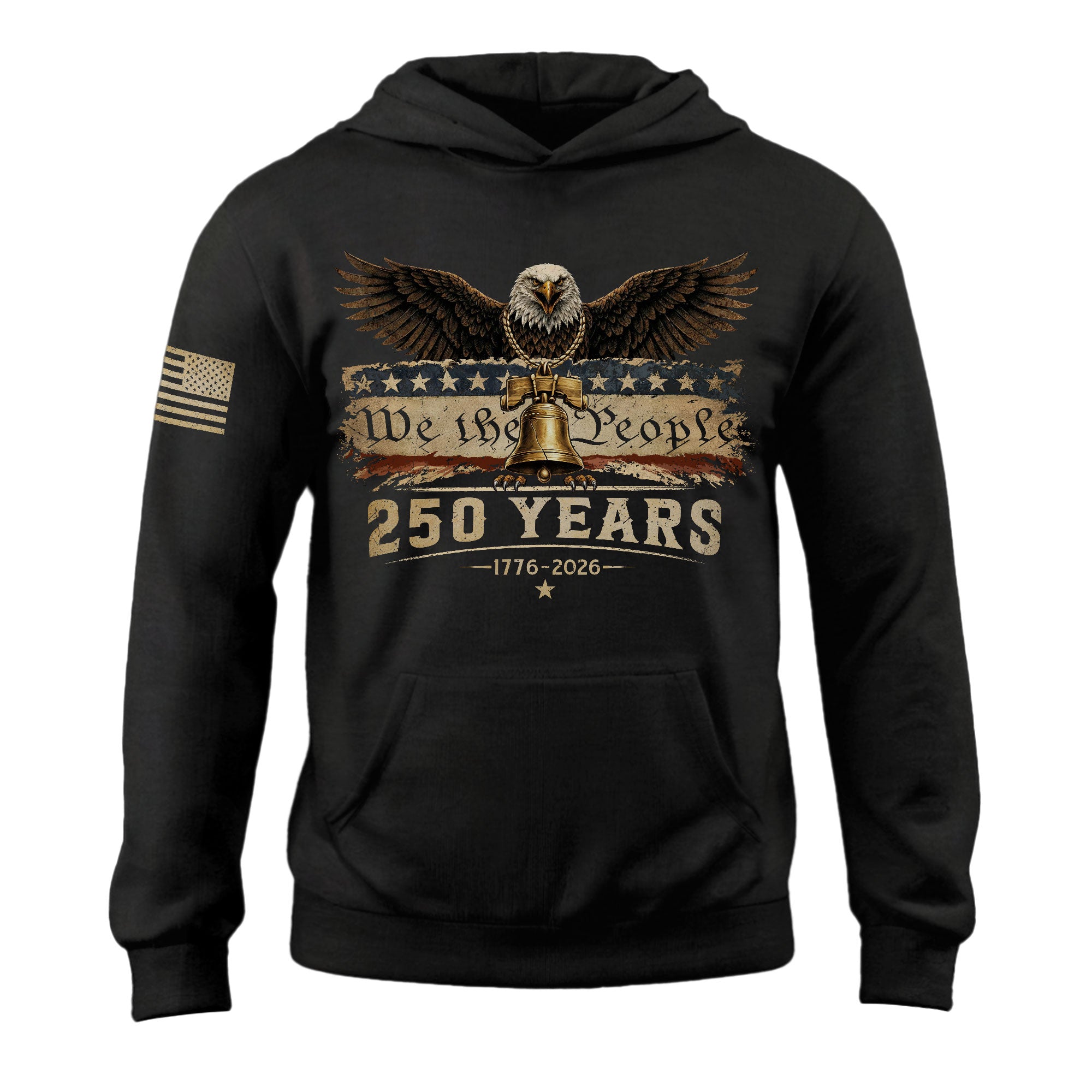 America 1776–2026 250 Years Anniversary Hoodie, Classic Patriotic American History Commemorative Hoodie