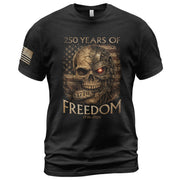USA 250th Anniversary 250 Years Semiquincentennial Shirt 1776-2026 Mental Strength Freedom Cyborg Skull Patriotic Mens
