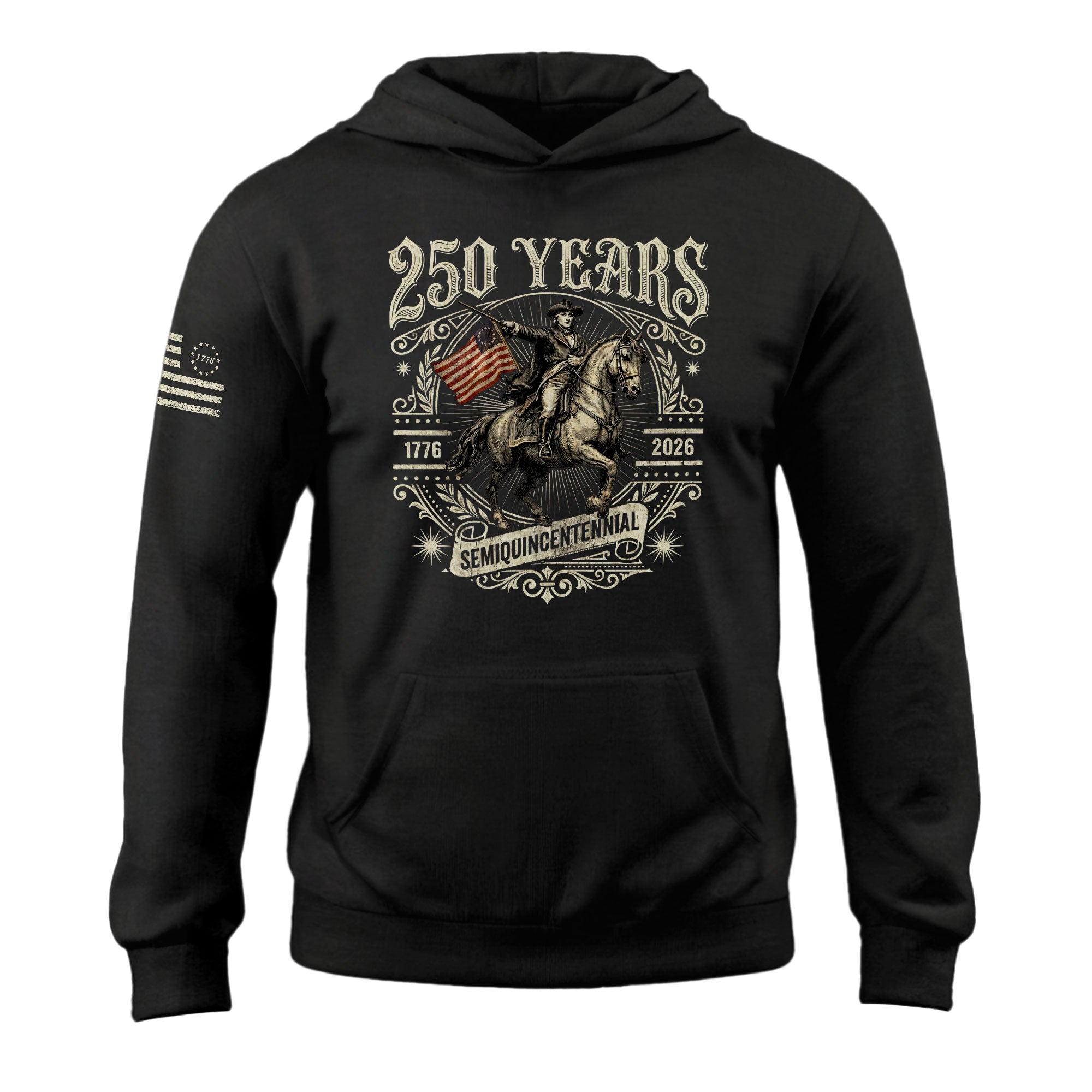 USA Semiquincentennial 250 Years Hoodie 1776–2026 American Heritage Freedom Journey