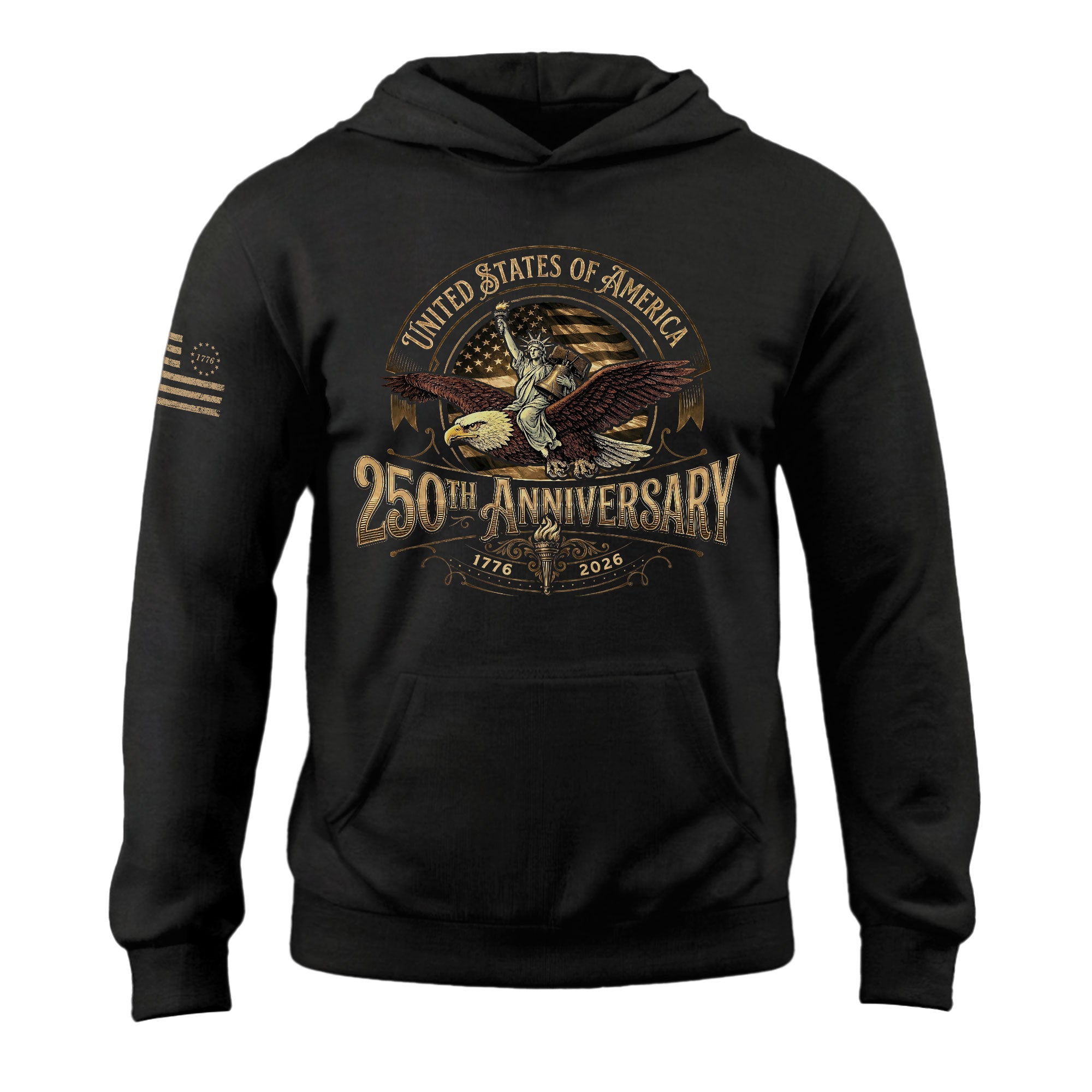 USA 250th Anniversary Hoodie 250 Years Semiquincentennial 1776-2026 Vintage American Emblem Eagle Liberty Patriotic