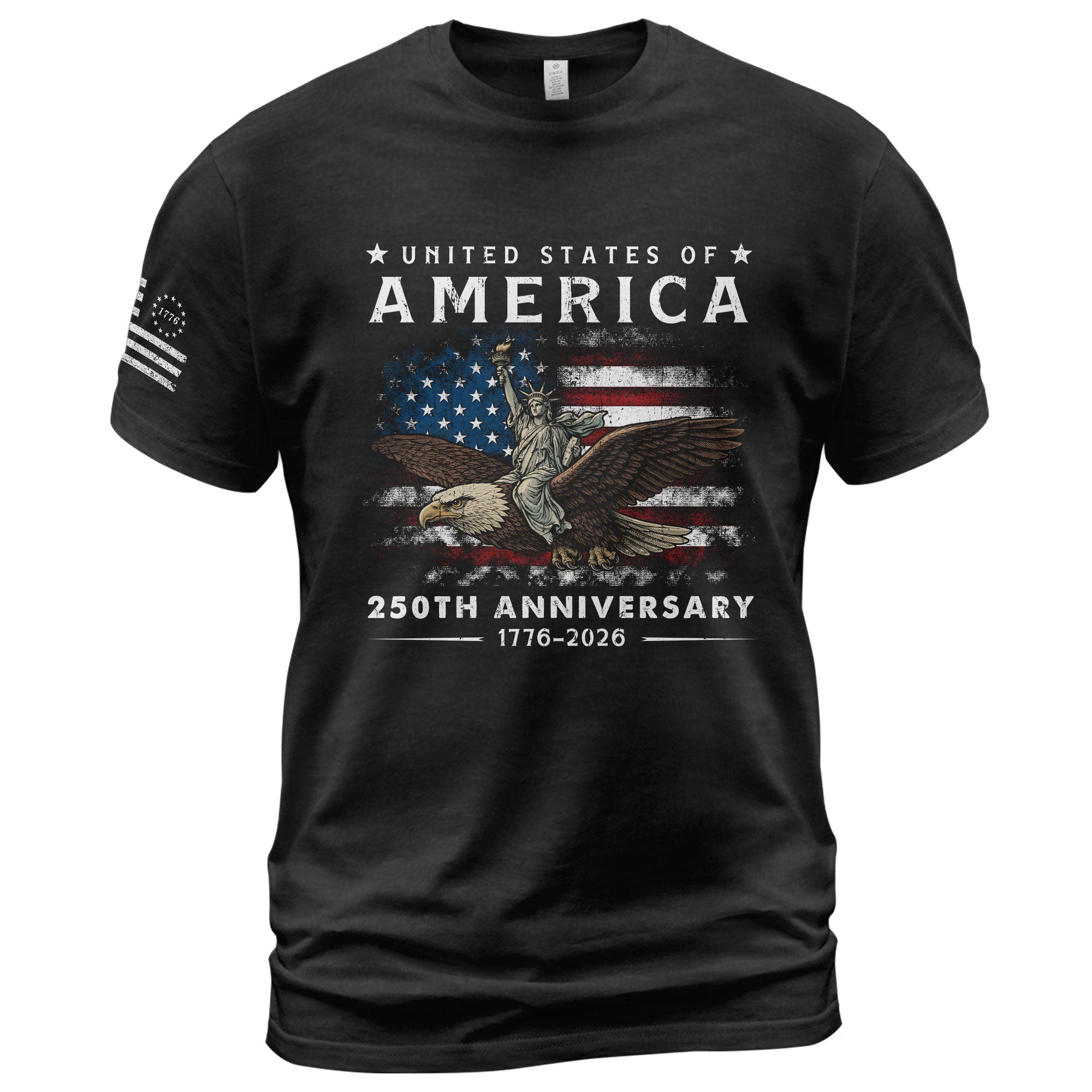 United States of America 250th Anniversary Shirt Semiquincentennial 1776-2026 USA Flag Liberty Eagle Patriotic Mens