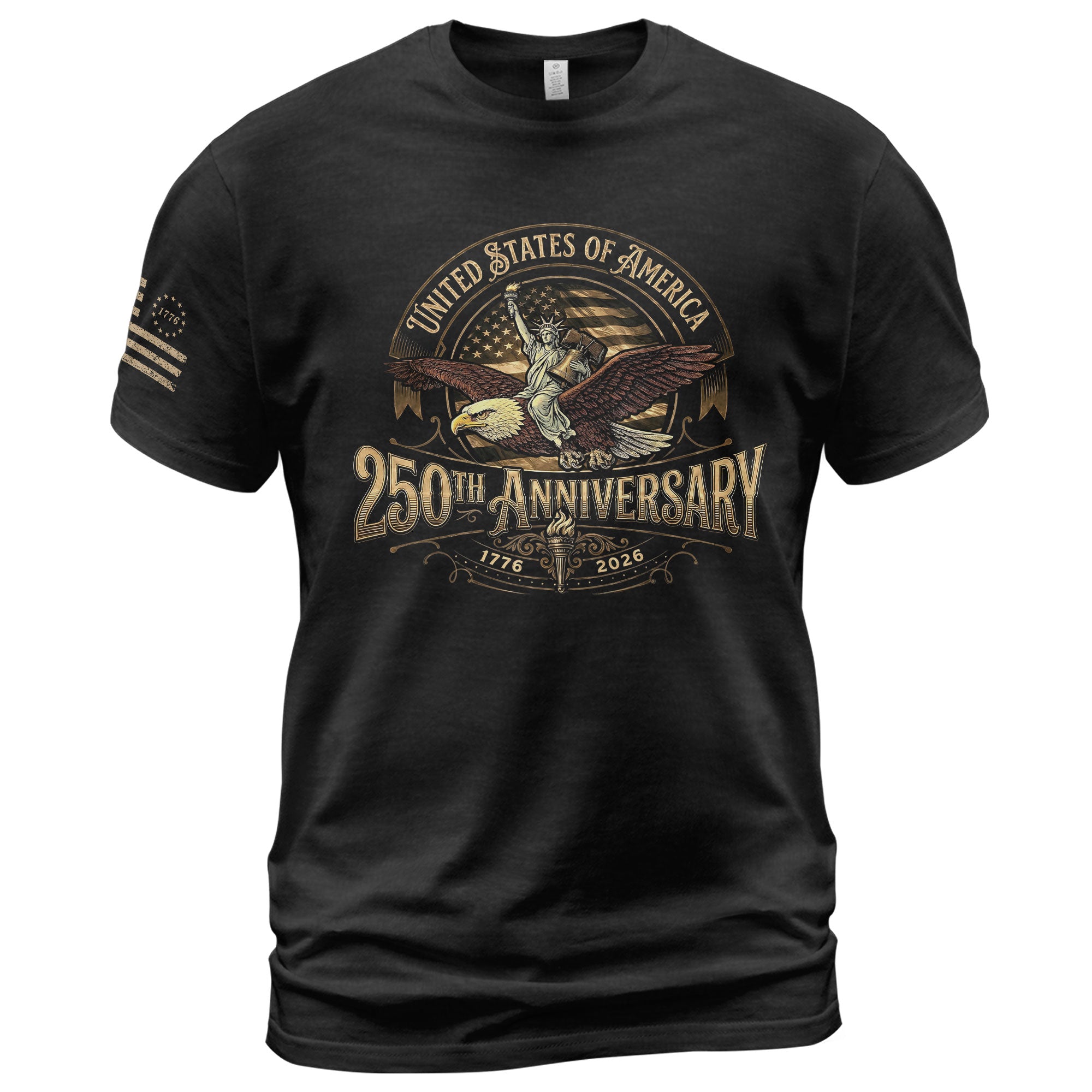 USA 250th Anniversary Shirt 250 Years Semiquincentennial 1776-2026 Retro Vintage American Emblem Eagle Liberty