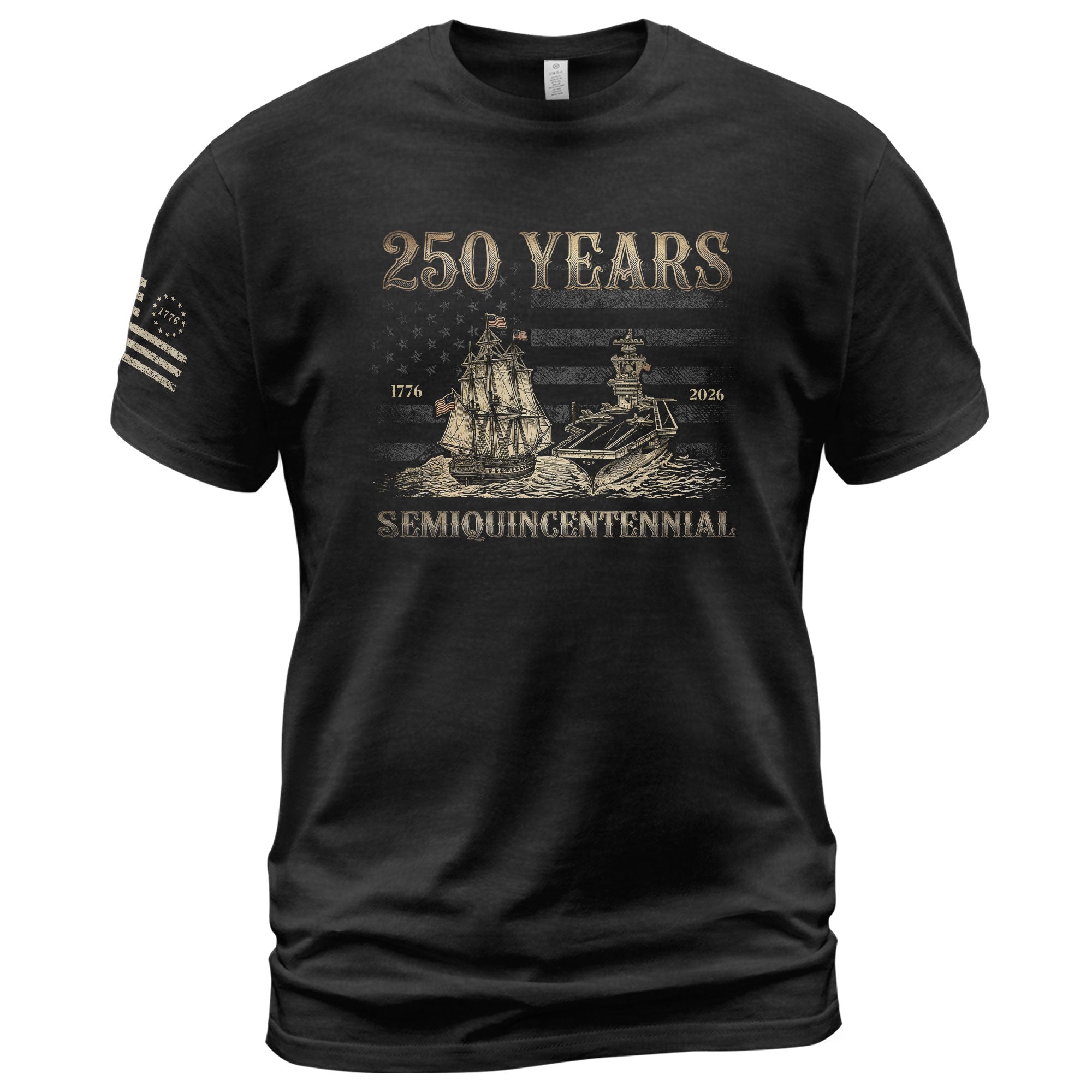 USA 250th Anniversary Shirt Semiquincentennial 1776-2026 Retro American Sailing Ship Patriotic Tee