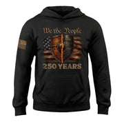USA 250th Anniversary 250 Years Semiquincentennial Hoodie 1776-2026 Patriotic Burning Shield USA Flag Mens