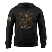 USA 250th Anniversary Semiquincentennial Hoodie 1776-2026 We The People Mental Strength Shield Rifles Patriotic Mens