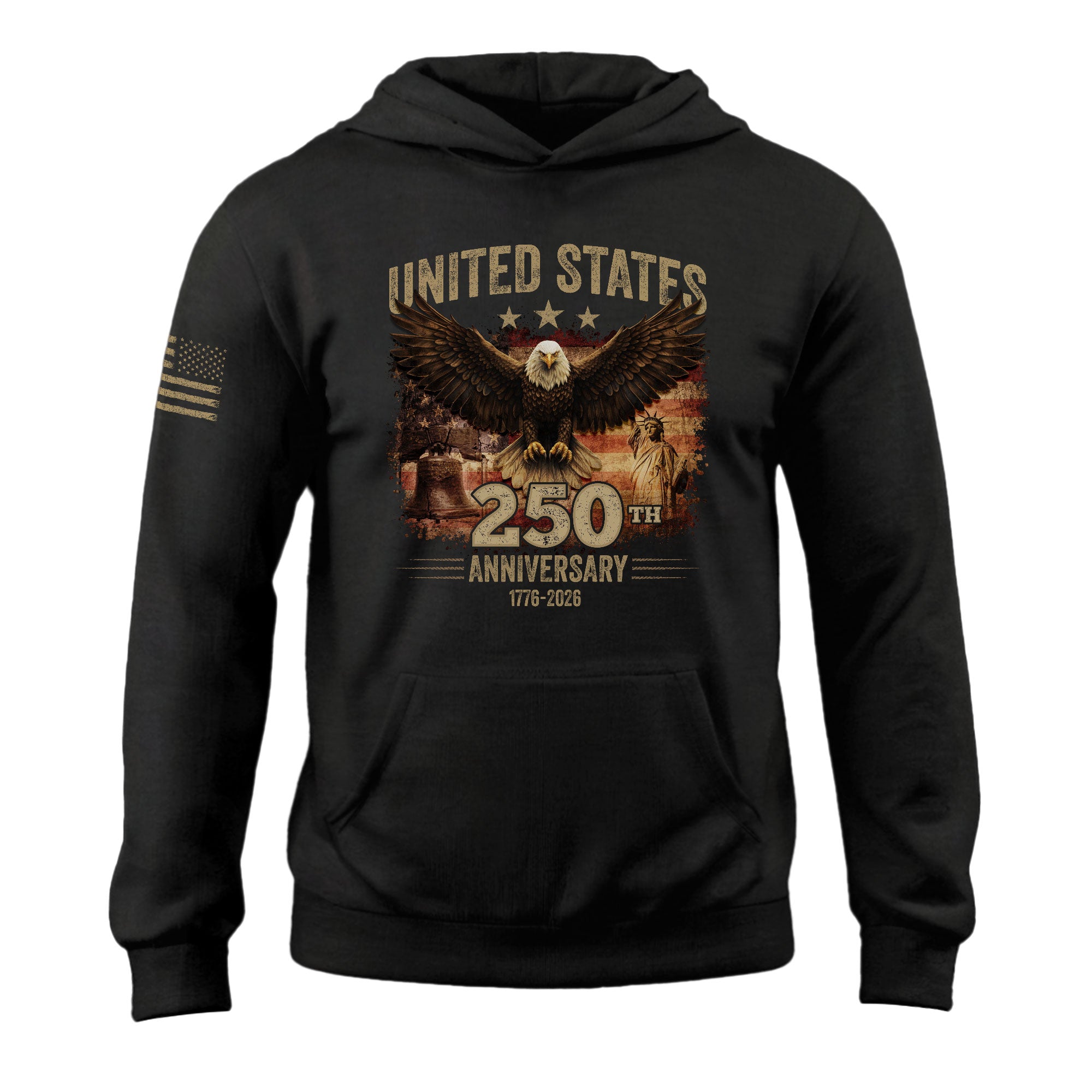 USA 1776–2026 250th Anniversary Hoodie, Patriotic American Freedom Heritage Design Hoodie