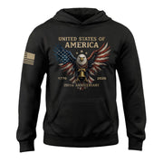 250th Anniversary USA Hoodie 1776–2026, Vintage American Heritage Freedom Apparel