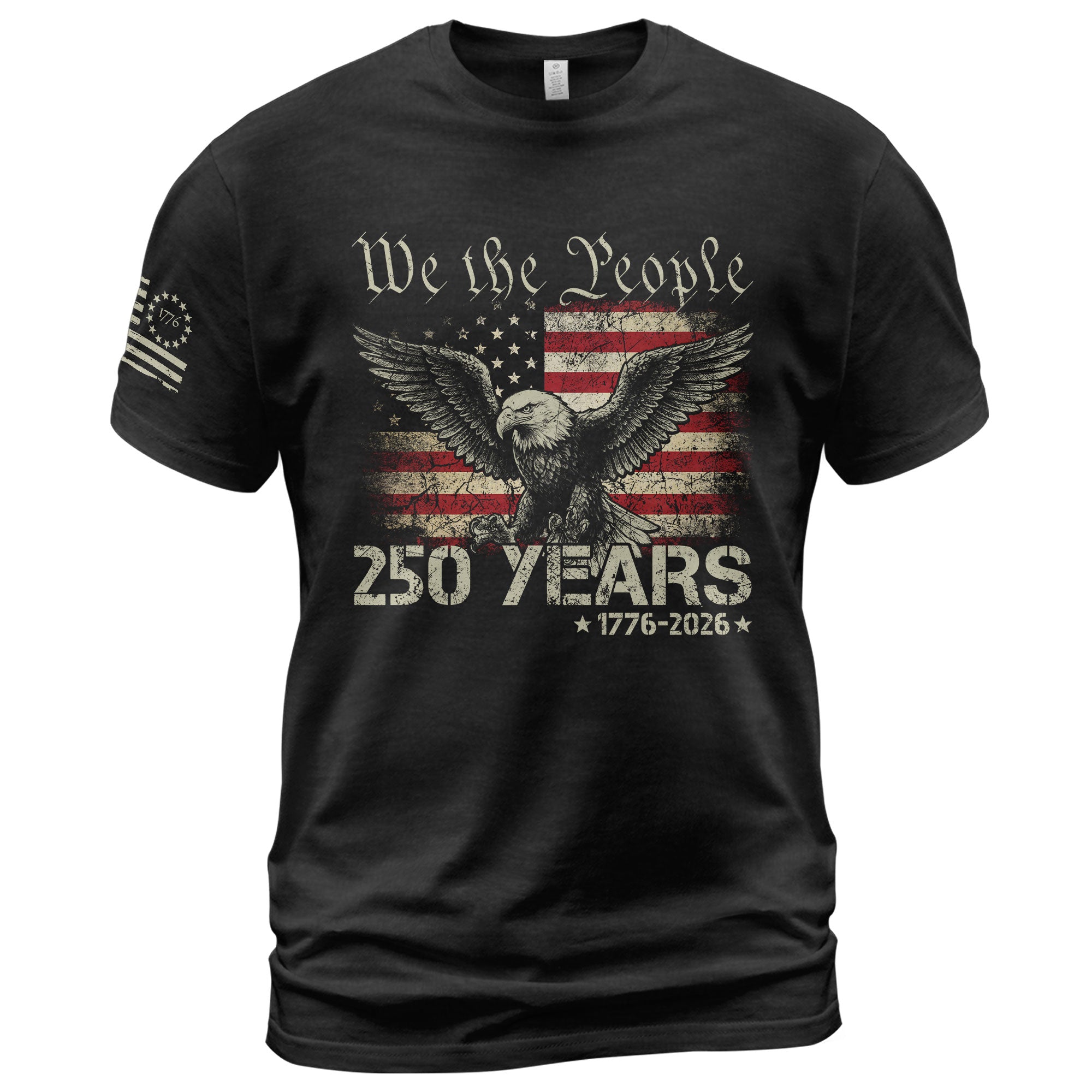 USA 250th Anniversary T-Shirt 250 Years Semiquincentennial 1776-2026 Winged Eagle Distressed Flag Patriotic