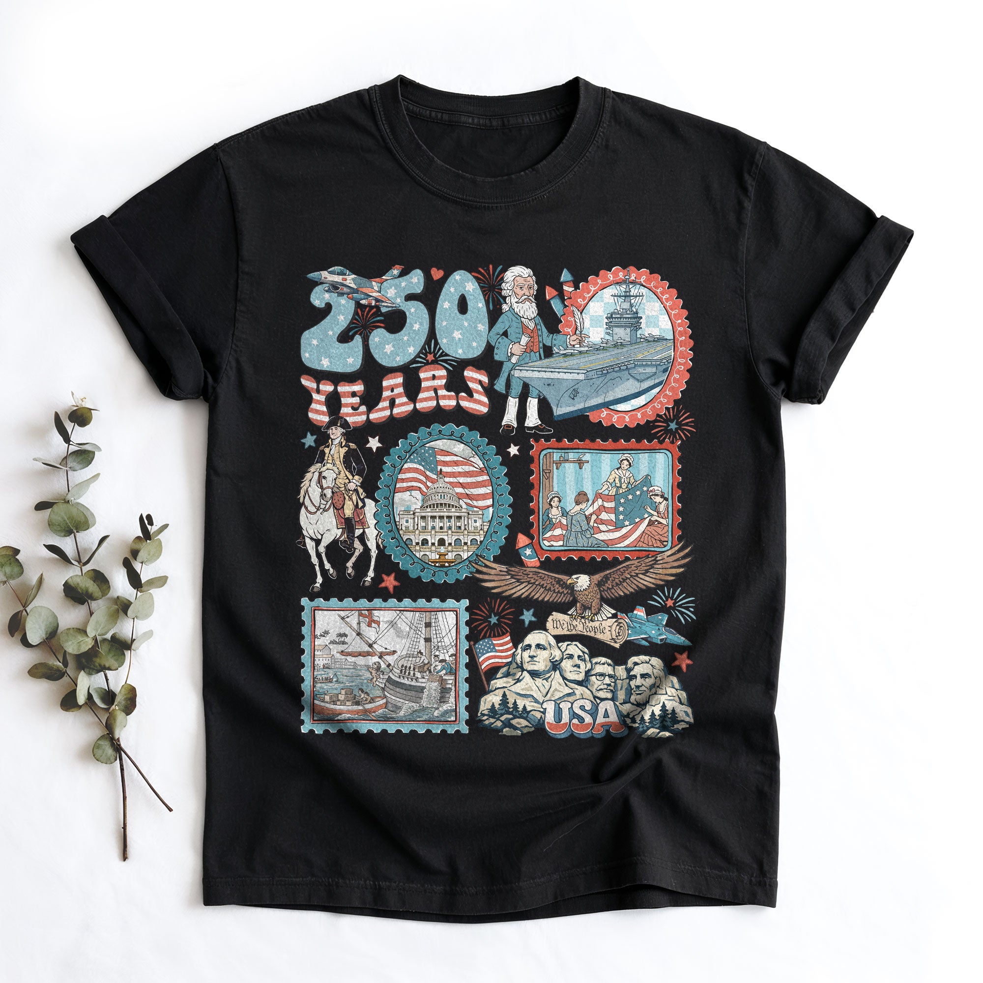 250 Years of Freedom 1776-2026 Semiquincentennial T-Shirt - Retro Vintage USA 250th Celebration Shirt
