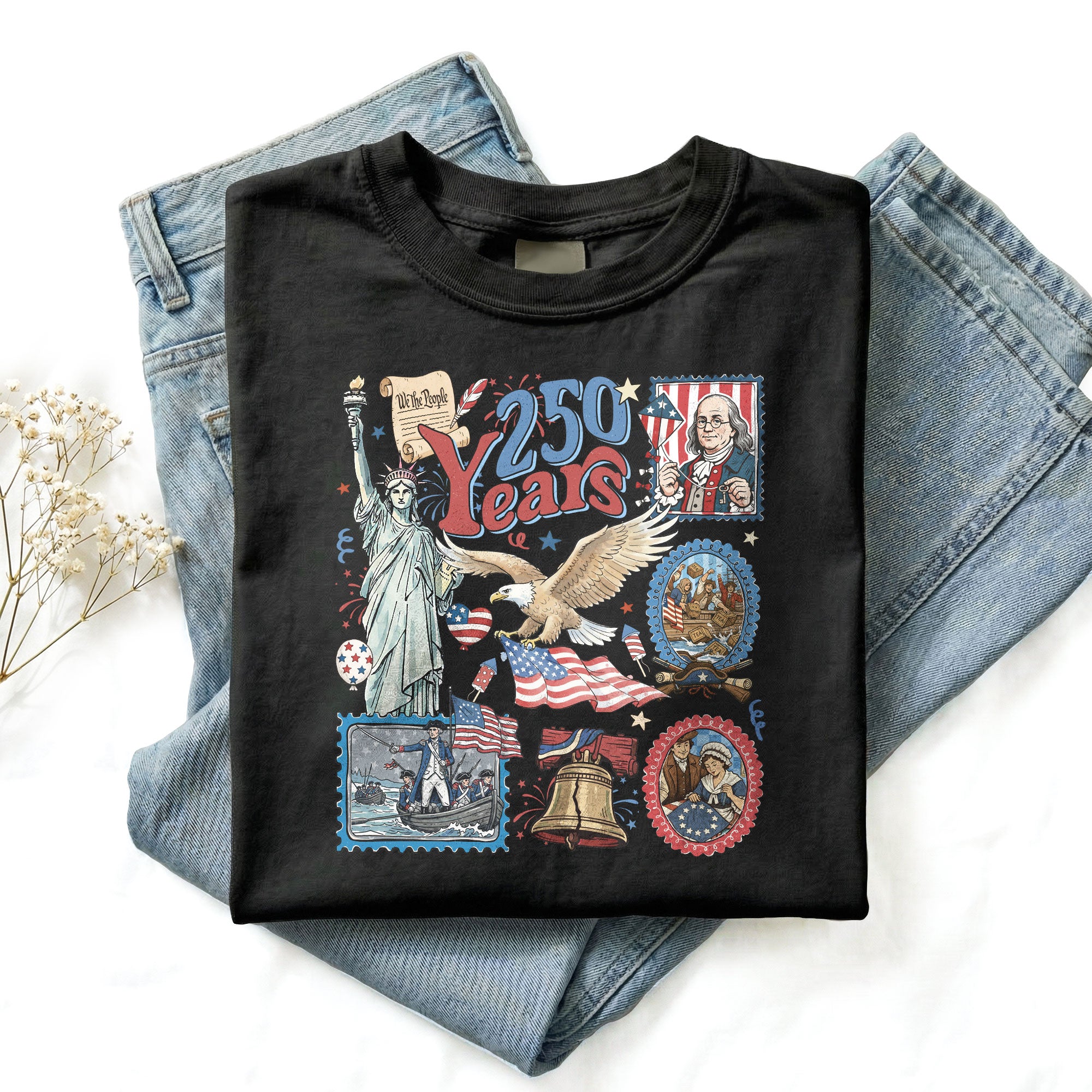 250th Anniversary America 1776-2026 Shirt - Groovy Vintage Patriotic Statement Tee
