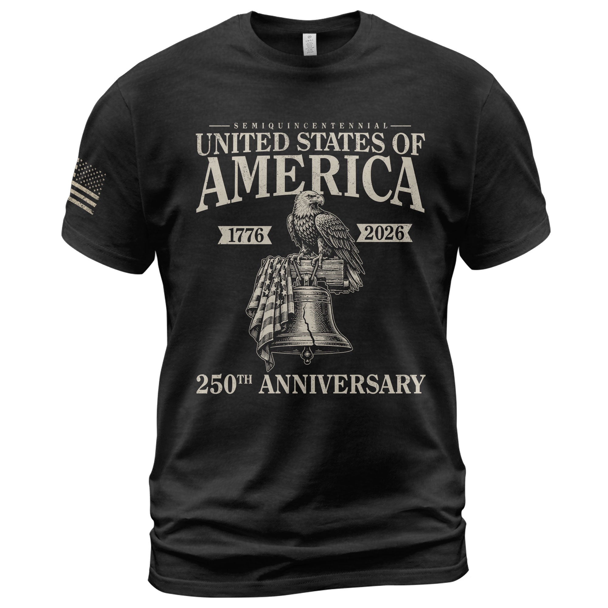 USA 250 Years Shirt Semiquincentennial 1776-2026 Commemorative Patriotic Eagle Liberty Bell Men’s T-Shirt