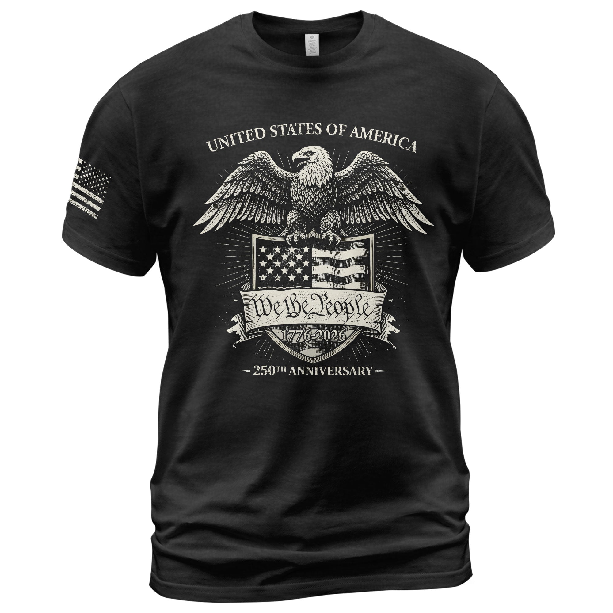 USA 250 Years Freedom Shirt 1776-2026 We The People American Eagle Shield Semiquincentennial Patriotic