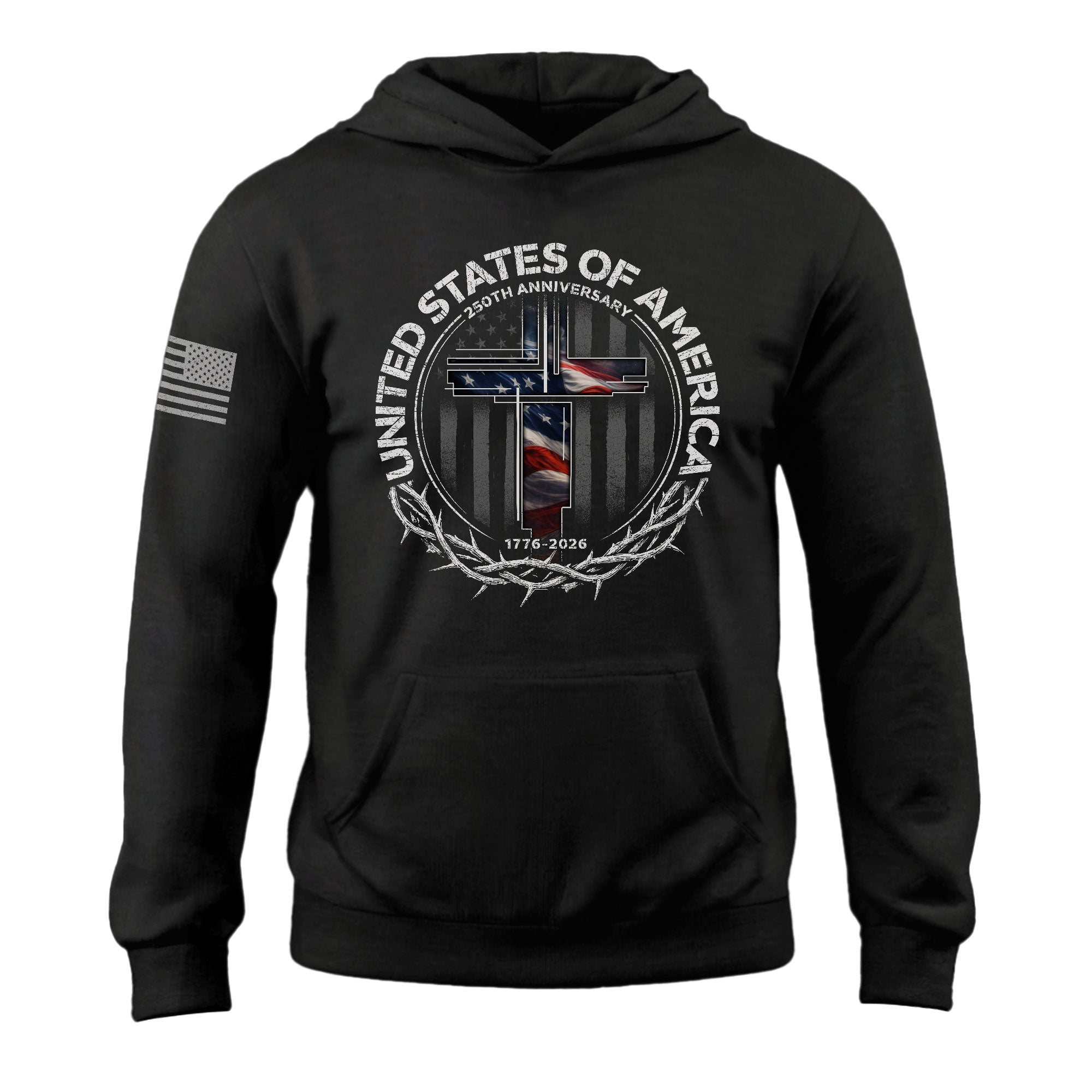 USA Faith and Freedom Hoodie 1776–2026 Christian 250th Anniversary Apparel
